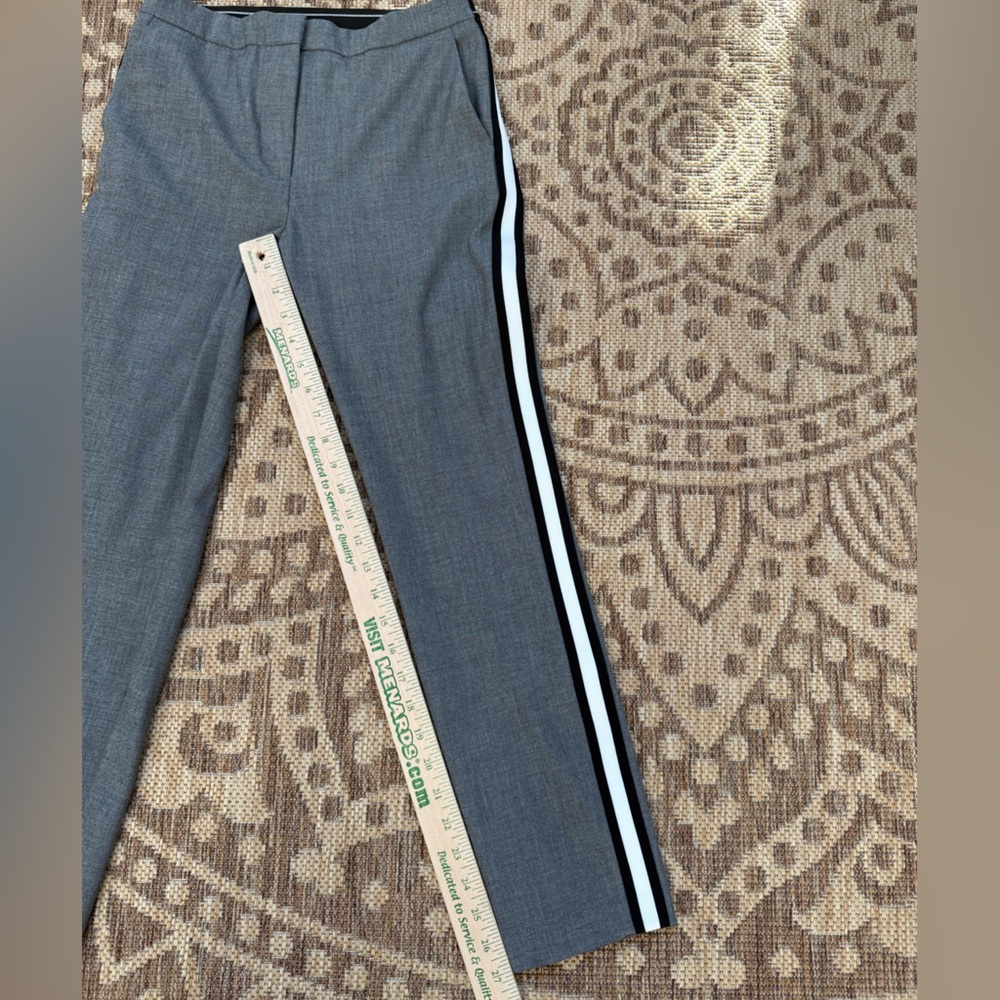 Zara Gray Plaid Trousers with Black and White Side Stripe - Picture 12 of 13
